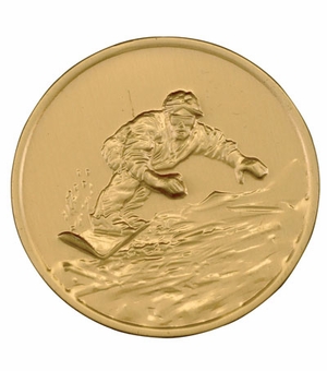2-Inch in Diameter Round Stamped Metal Snowboarding Insert in Multiple Colors