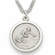 3/4 Inch Mens Snowboarding Themed St. Christopher Medal in Sterling Silver