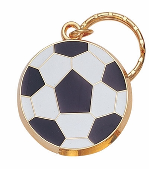 SOCCER ENAMELED KEYRING, BAGGED