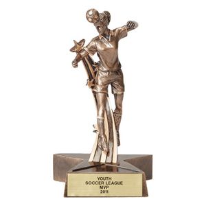 SOCCER, FEMALE, 7 INCH FIGURE TROPHY