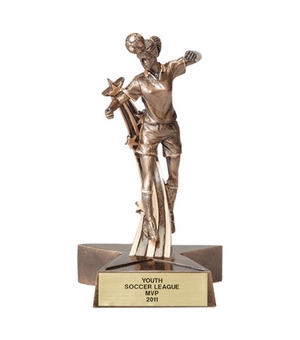 SOCCER FEMALE RESIN TROPHY - NO PLATE
