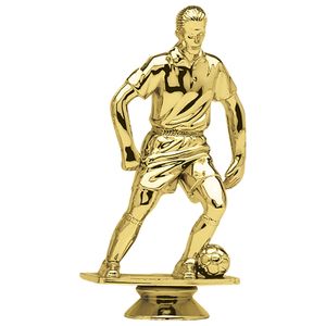 5 INCH GOLD PLASTIC MALE SOCCER FORWARD TROPHY FIGURE