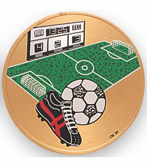 2 Inch in Diameter Round Metal Litho-Print Soccer Medallion Insert