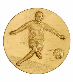 2-Inch in Diameter Round Stamped Metal Soccer Themed Insert in Multiple Colors
