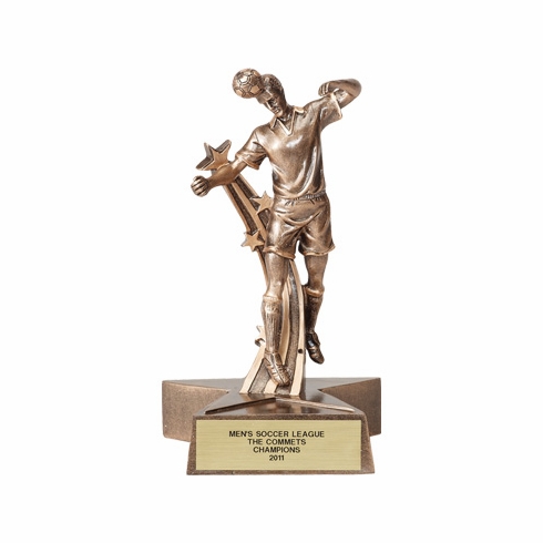 SOCCER MALE RESIN TROPHY - NO PLATE
