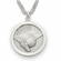3/4 Inch Soccer Themed St. Christopher Medal in Sterling Silver