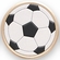 2 Inch in Diameter Round Metal Litho-Print Soccerball Themed Medallion Insert
