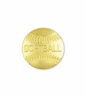 SOFTBALL CHENILLE PIN GOLD