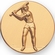 2-Inch in Diameter Round Metal Female Softball Stamped Insert in Gold