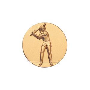 1-Inch in Diameter Round Metal Womens Softball Medallion Insert in Multiple Colors