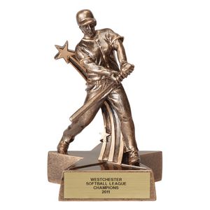 SOFTBALL, FEMALE, 6 1/4 INCH FIGURE TROPHY