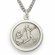3/4 Inch Womens Softball St. Christopher Medal in Sterling Silver
