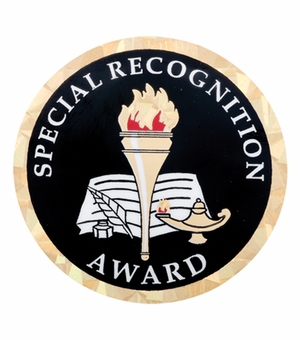 2 Inch in Diameter Round Special Recognition Insert with Mylar Detailing