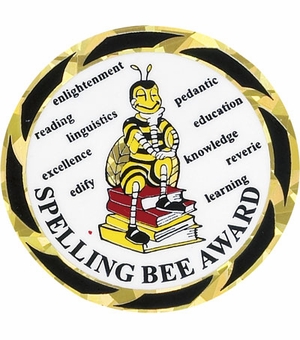 2 Inch in Diameter Round Spelling Bee Insert with Mylar Detailing