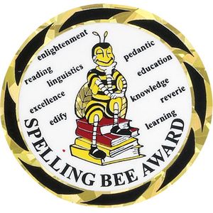 2 Inch in Diameter Round Spelling Bee Insert with Mylar Detailing
