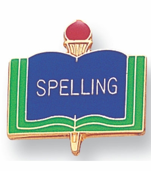 SPELLING PIN ENAMELED, GOLD