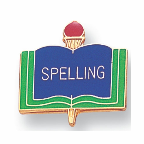 SPELLING PIN ENAMELED, GOLD