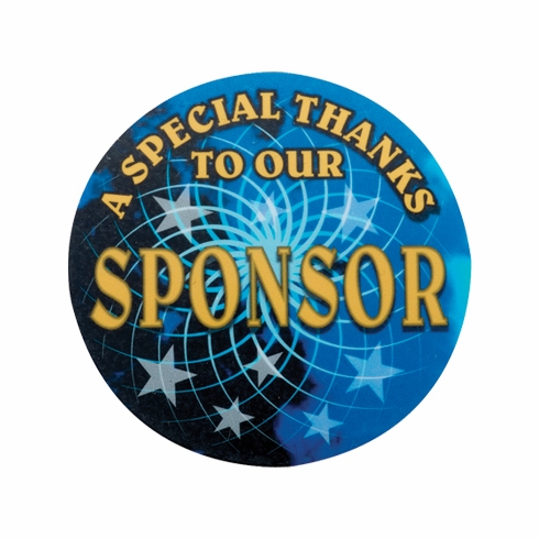 2 Inch in Diameter Round Metal Mylar Sponsor Themed Medallion Insert