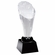 SPOTLIGHT SLANTED CRYSTSAL TOWER AWARD ON BLACK CRYSTAL BASE