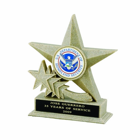 STAR BEIGE RESIN ,6 3/4  INCH , 2 INCH  MYLAR, WITHOUT PLATE