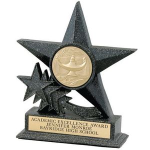 STAR BLACK RESIN , 6 3/4 INCH ,  2 INCH  MYLAR, WITHOUT PLATE
