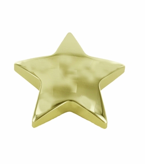 STAR PAPERWEIGHT GOLD COLOR POLISHED BRASS FINISH