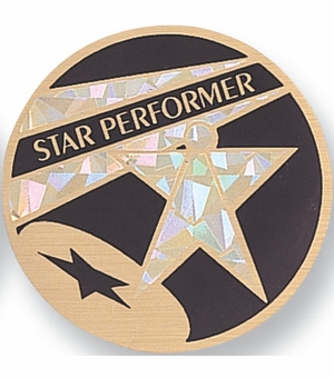 2 Inch in Diameter Round Star Performer Insert with Mylar Detailing