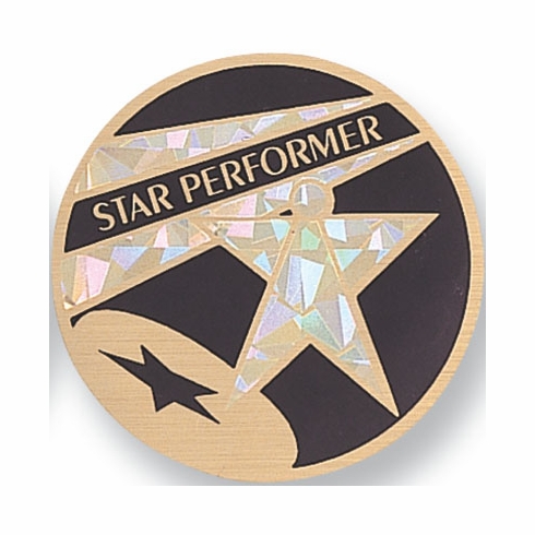 2 Inch in Diameter Round Star Performer Insert with Mylar Detailing