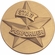 2-Inch in Diameter Round Stamped Metal Star Performer Insert in Gold