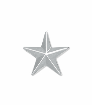 1/2 Inch High Die-Cast Star Lapel Pin in Silver
