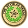 2-Inch in Diameter Round Etched-Enameled Metal Texas State Seal Medallion Insert in Gold with Peel-and-Stick Back