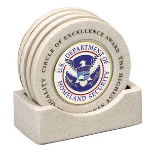 CAST STONE COASTERS WITH PLAIN CENTERS