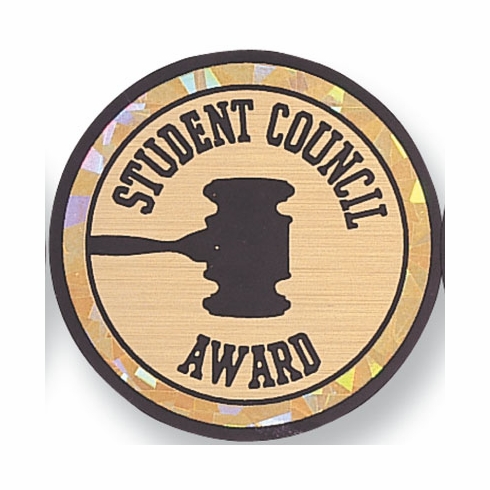 2 Inch in Diameter Round Student Council Insert with Mylar Detailing