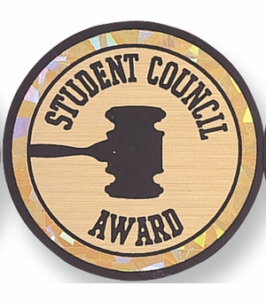 2 Inch in Diameter Round Student Council Insert with Mylar Detailing