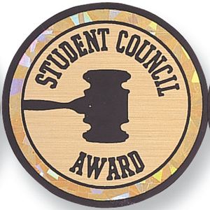 2 Inch in Diameter Round Student Council Insert with Mylar Detailing