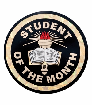 2 Inch in Diameter Round Student of The Month Insert with Mylar Detailing
