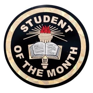 2 Inch in Diameter Round Student of The Month Insert with Mylar Detailing