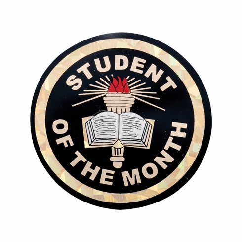 2 Inch in Diameter Round Student of The Month Insert with Mylar Detailing