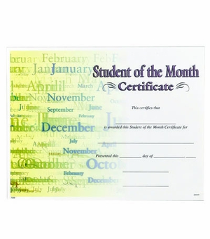 STUDENT OF THE MONTH CERTIFICATE