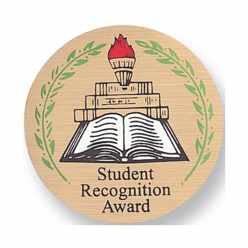 2 Inch in Diameter Round Student Recognition Themed Insert with Mylar Detailing