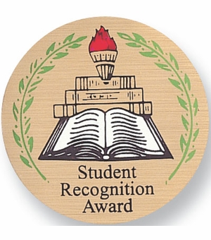 2 Inch in Diameter Round Student Recognition Themed Insert with Mylar Detailing
