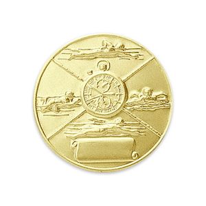 2-Inch in Diameter Round Metal Mens Swimming Themed Stamped Insert in Multiple Colors