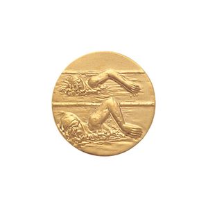 1-Inch in Diameter Round Metal Womens Swimming Medallion Insert in Multiple Colors