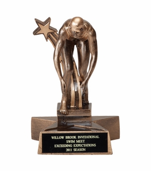 SWIMMER, FEMALE, 6 1/4 INCH FIGURE TROPHY