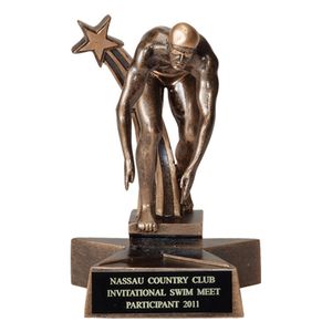 SWIMMER, MALE, 6 1/4 INCH FIGURE TROPHY