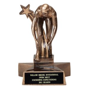SWIMMING FEMALE RESIN TROPHY - NO PLATE