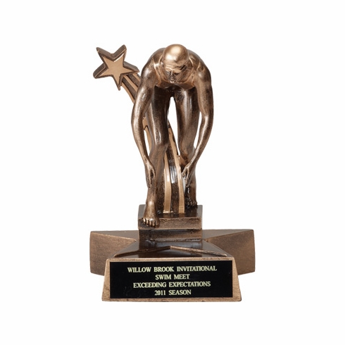 SWIMMING FEMALE RESIN TROPHY - NO PLATE