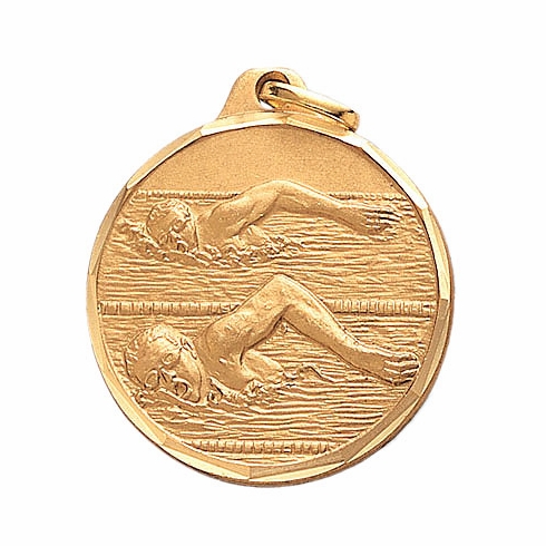 1-1/4 Inch Die-Struck Mens Swimming Medal in Gold, Silver, or Bronze