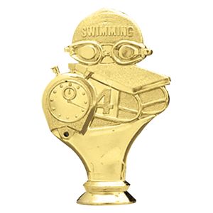 4-1/2 INCH GOLD PLASTIC SWIMMING GENERAL TROPHY FIGURE