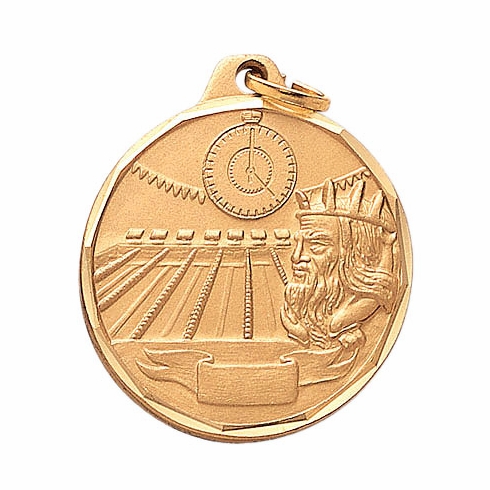 1-1/4 Inch Die-Struck Swimming Medal in Gold, Silver, or Bronze